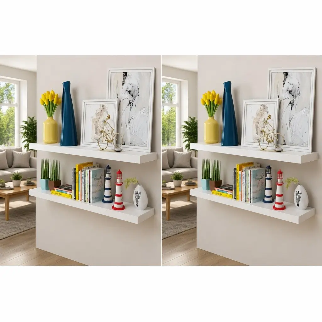 Wall Shelves Set for Home 100cm White Floating Display Storage