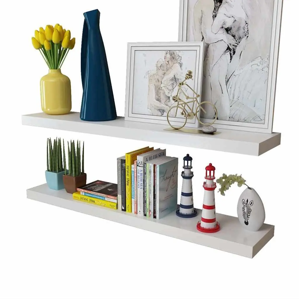 Wall Shelves Set for Home 100cm White Floating Display Storage
