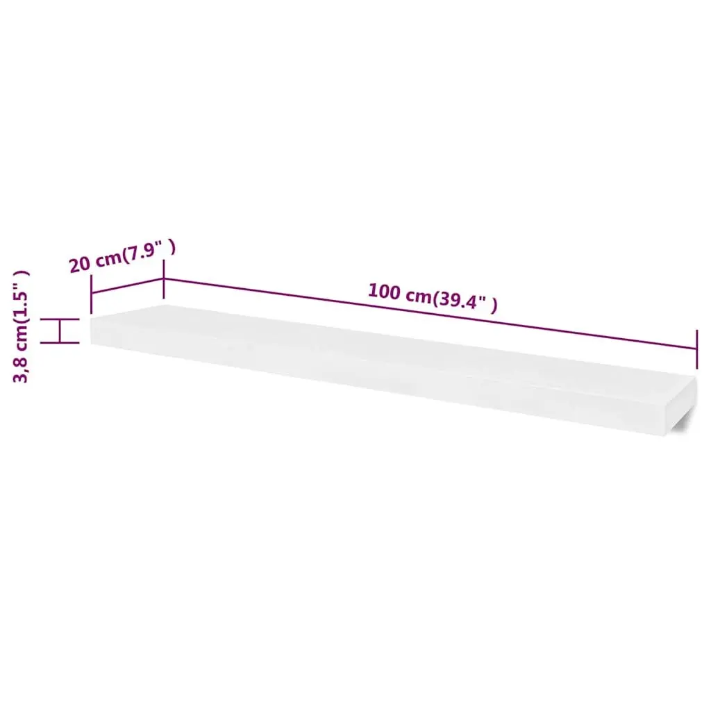 Wall Shelves Set for Home 100cm White Floating Display Storage