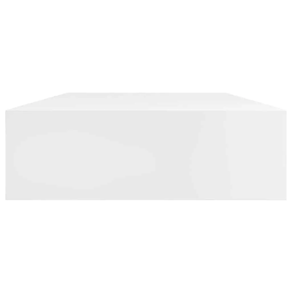 Floating Wall Shelves for Display and Storage 80 cm White with Drawers 2 Pieces