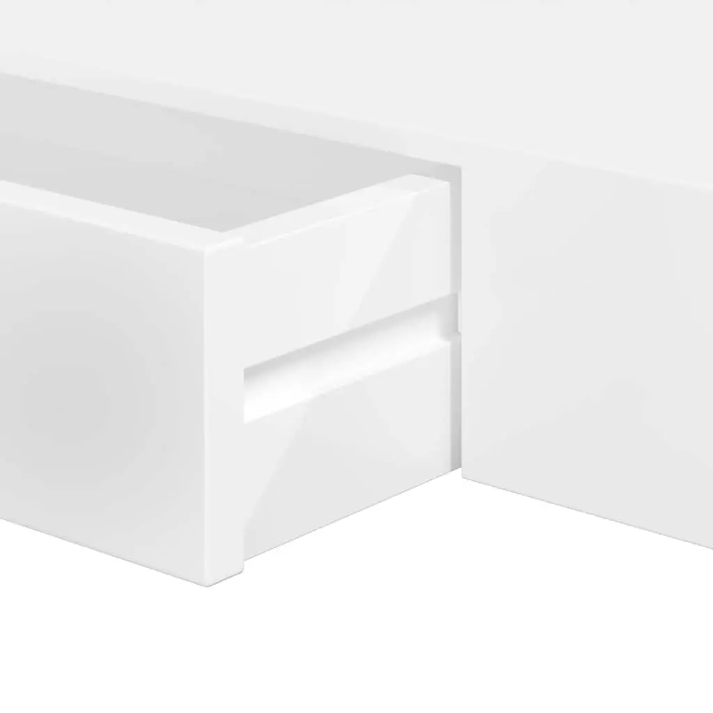 Floating Wall Shelves for Display and Storage 80 cm White with Drawers 2 Pieces
