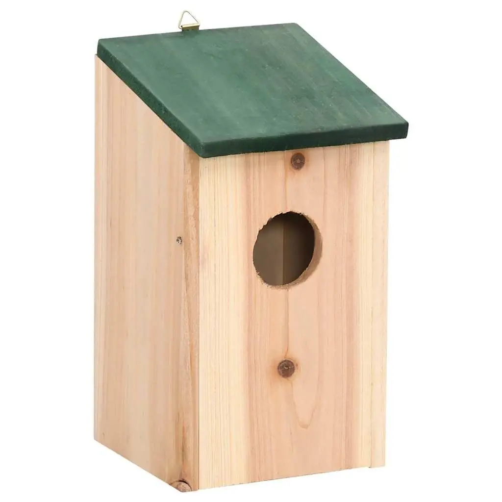 8 Pcs Wooden Birdhouse Garden Set