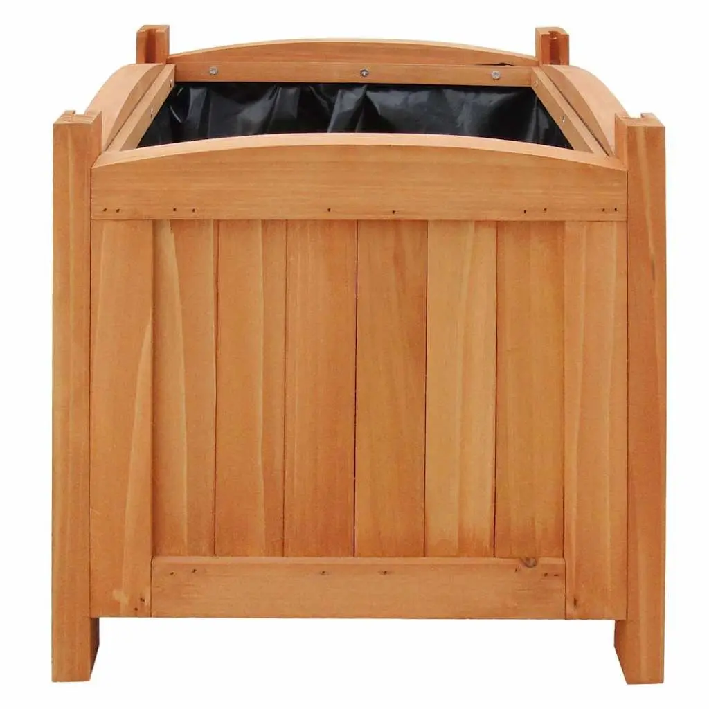 Raised Garden Beds 4 Piece Set 30cm Outdoor Wooden Planters for Plants Flowers