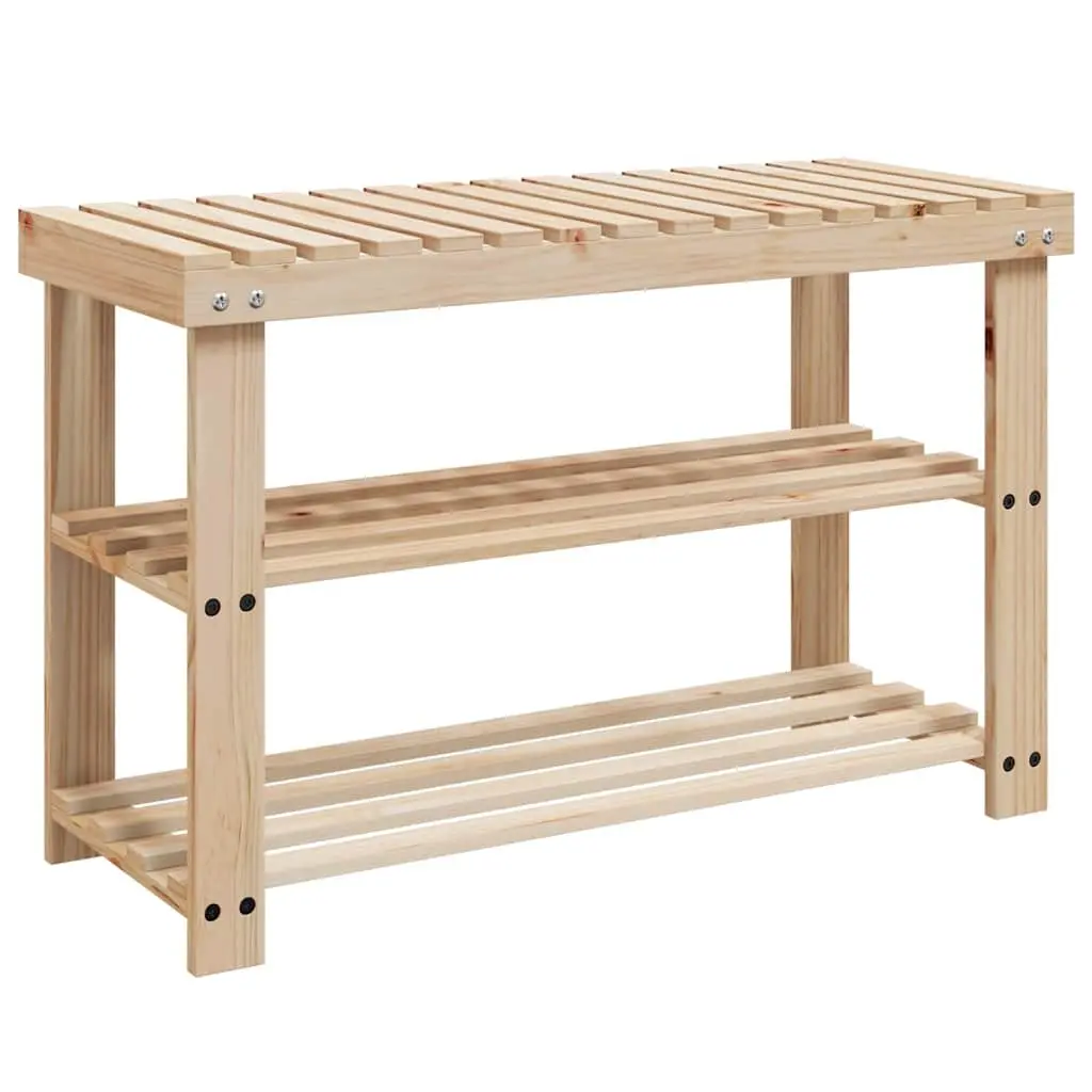 Shoe Rack with Bench Seat Storage Organizer Wooden 2-in-1 Entryway Stand