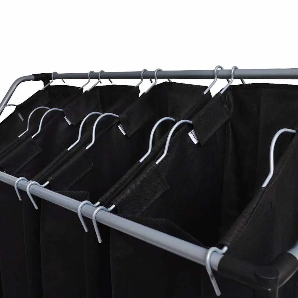 Laundry Sorters for Household Storage 2 Piece Black Organizer Cart