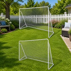 Football Goal Nets Set: Steel Frame 240x90x150cm, 2 Units