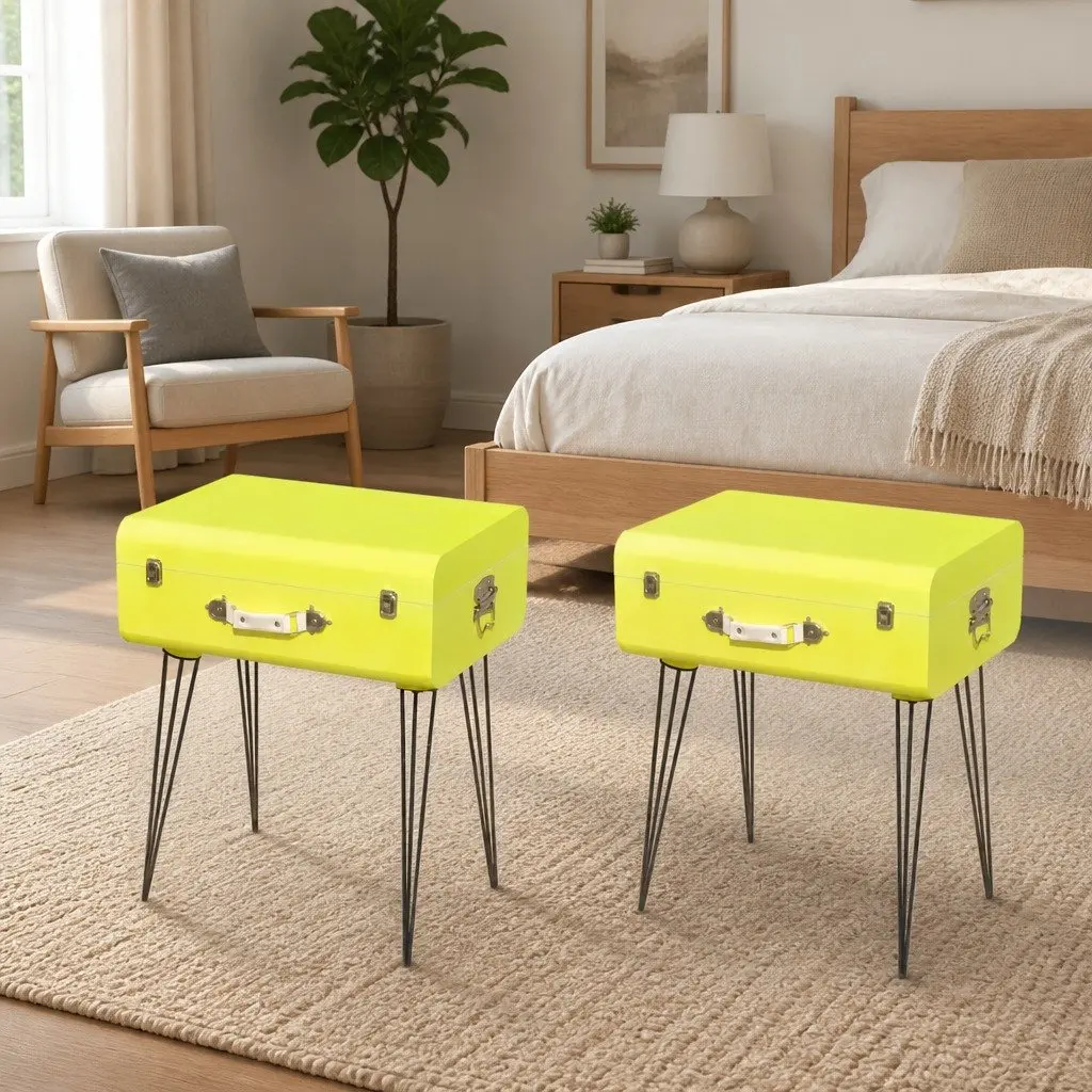 Vintage-Style Suitcase Bedside Cabinets