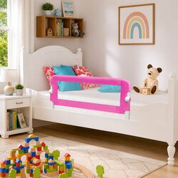 Toddler Safety Bed Rail 102x42 cm in Pink - 2 pcs Set