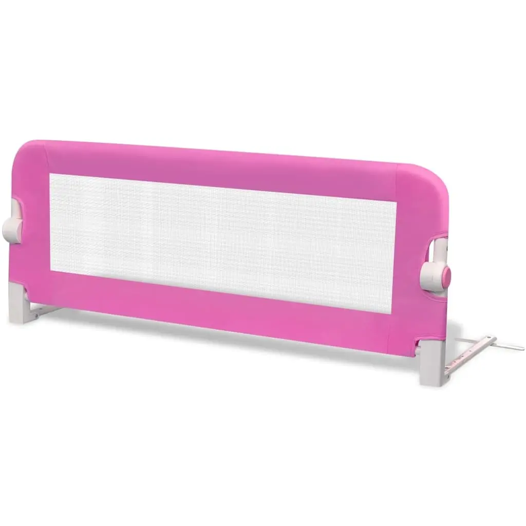 Toddler Safety Bed Rail 2 pcs Pink 102x42 cm Folding Guard Protective Gate