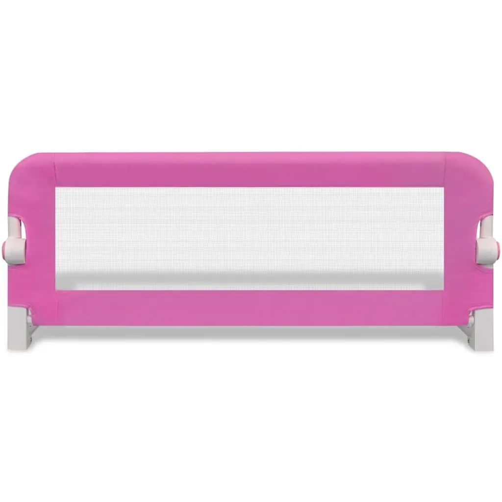 Toddler Safety Bed Rail 2 pcs Pink 102x42 cm Folding Guard Protective Gate