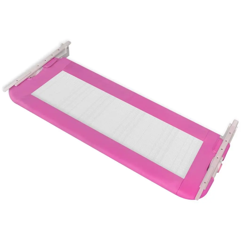 Toddler Safety Bed Rail 2 pcs Pink 102x42 cm Folding Guard Protective Gate