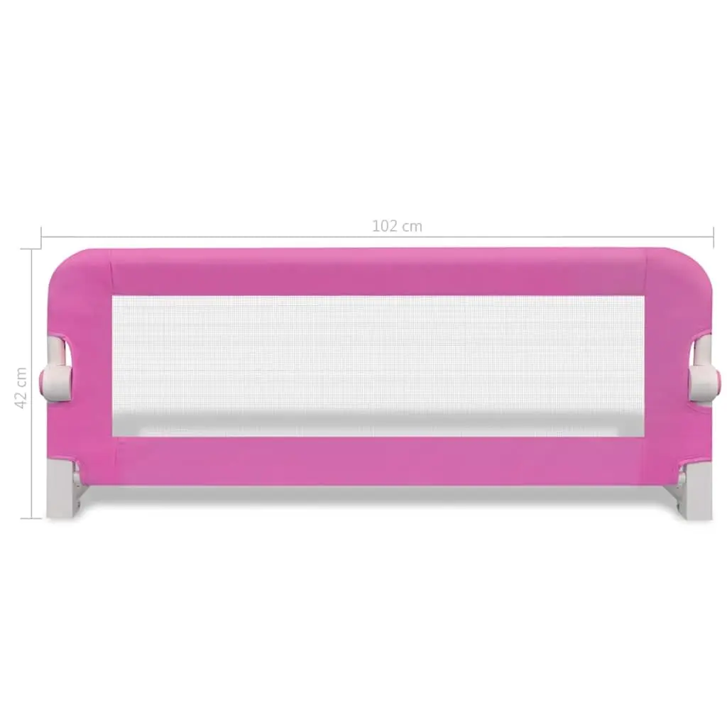 Toddler Safety Bed Rail 2 pcs Pink 102x42 cm Folding Guard Protective Gate