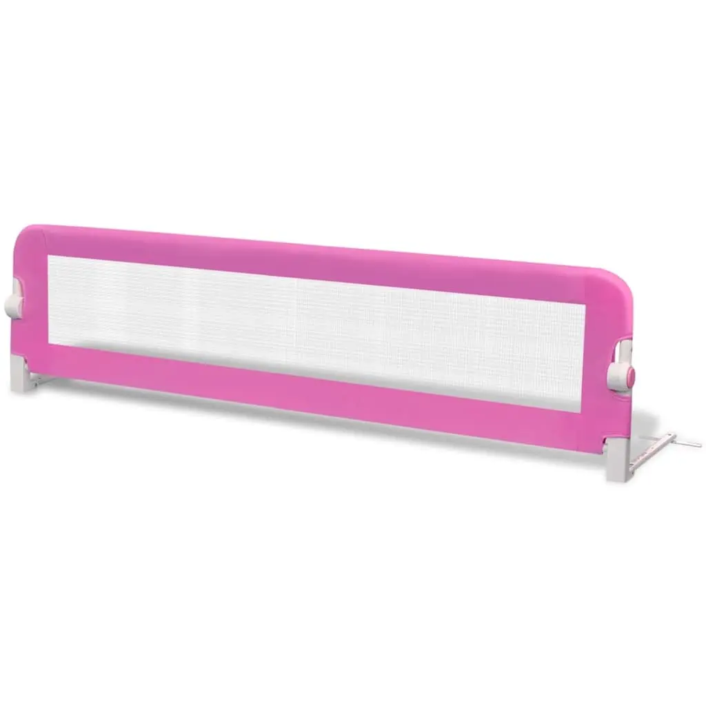 Toddler Safety Bed Rail 2 Pieces Pink 150x42 cm Foldable Protective Guard