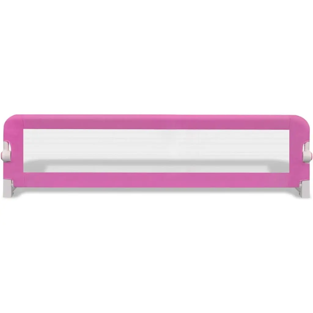 Toddler Safety Bed Rail 2 Pieces Pink 150x42 cm Foldable Protective Guard