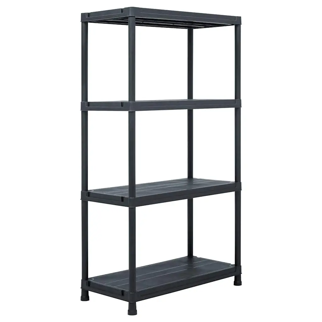 Storage Shelf Rack Indoor Outdoor 60x30x138cm Black Plastic