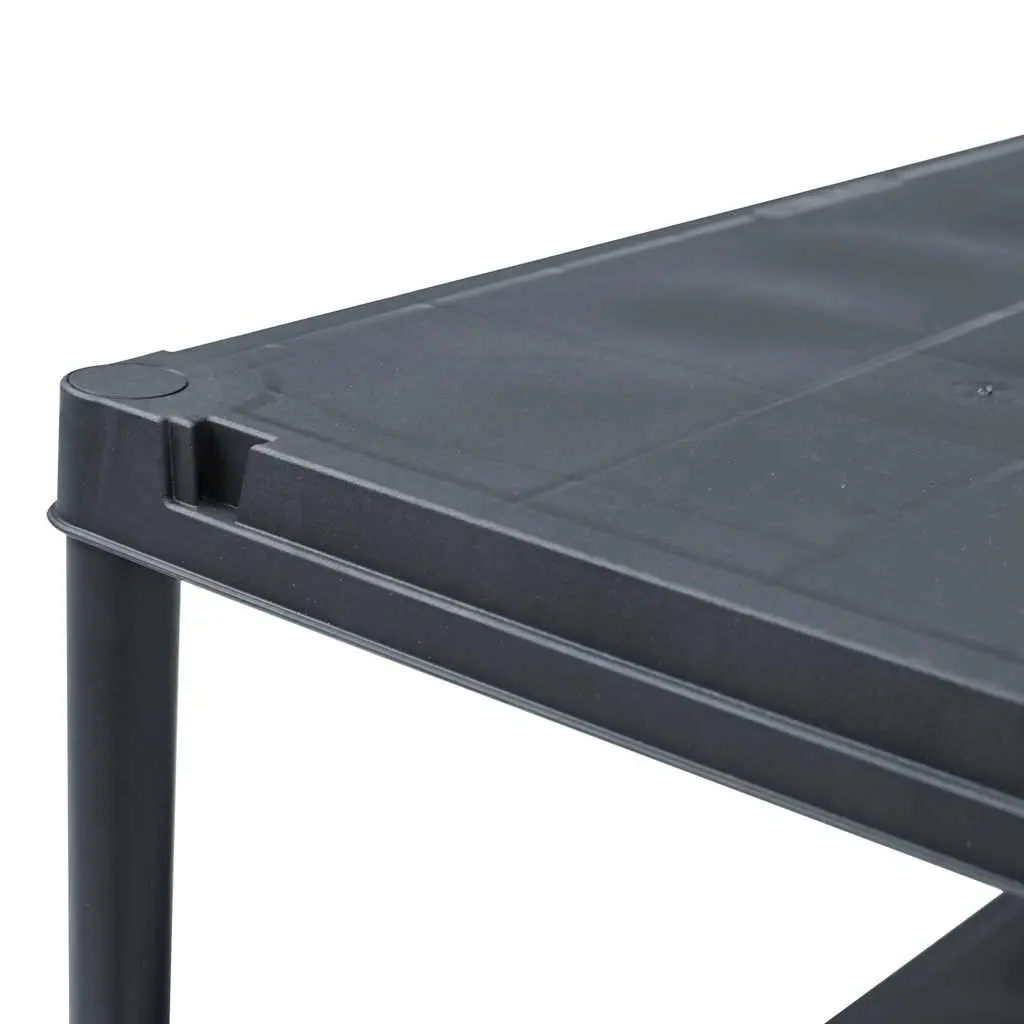 Storage Shelf Rack Indoor Outdoor 60x30x138cm Black Plastic