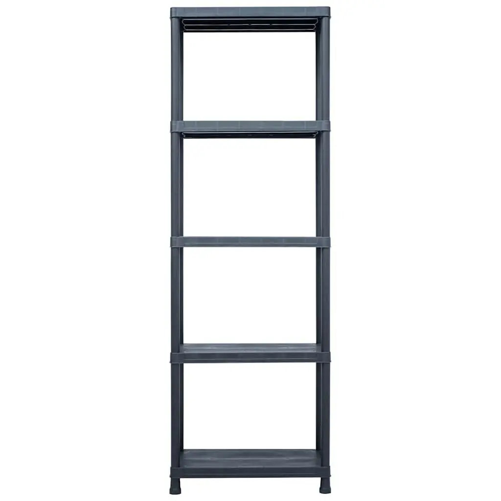 Storage Shelf Rack for Kitchen Bathroom Garage 60 x 30 x 180 cm Black Plastic 2 Piece