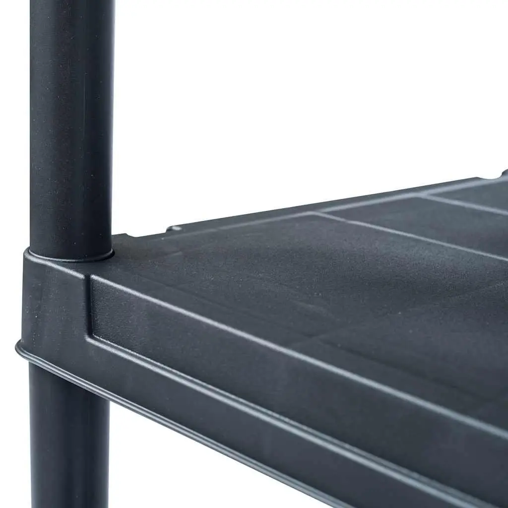 Storage Shelf Rack for Kitchen Bathroom Garage 60 x 30 x 180 cm Black Plastic 2 Piece