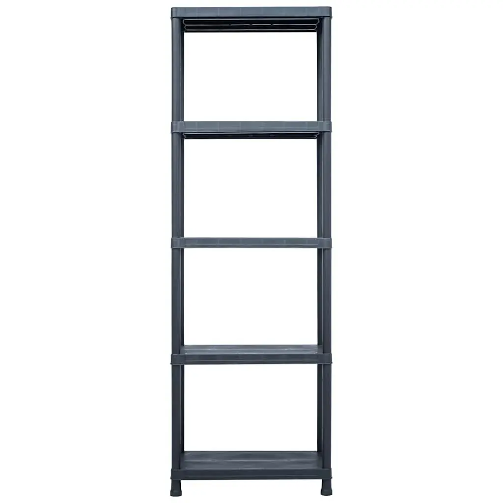 Storage Shelf Racks Industrial Use 60x30x180 cm Black Plastic 5 Piece