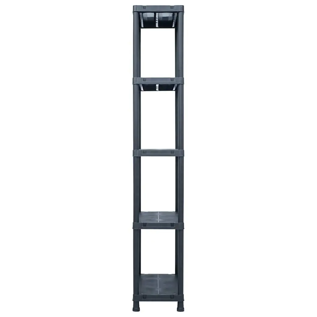 Storage Shelf Racks Industrial Use 60x30x180 cm Black Plastic 5 Piece