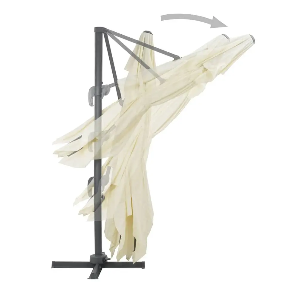Garden Parasol Outdoor Sunshade UV-Resistant Tilt Rotate with Portable Sand Base