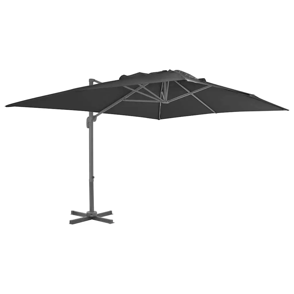 Garden Parasol Outdoor Use Grey UV-Resistant 360-Degree Tilt and Rotate with Portable Base