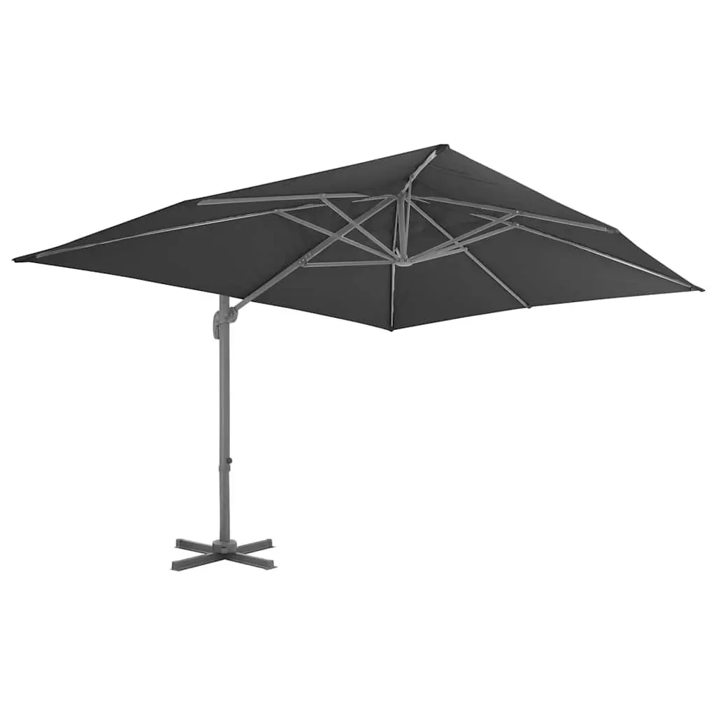 Garden Parasol Outdoor Use Grey UV-Resistant 360-Degree Tilt and Rotate with Portable Base