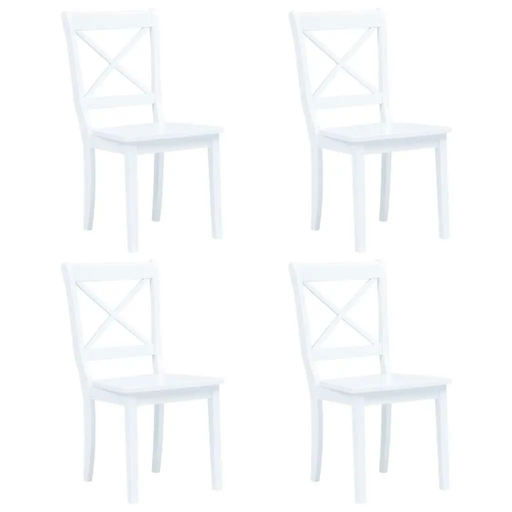 5 Piece Dining Set White Wooden Table and Chairs Kitchen Furniture Room Dinner