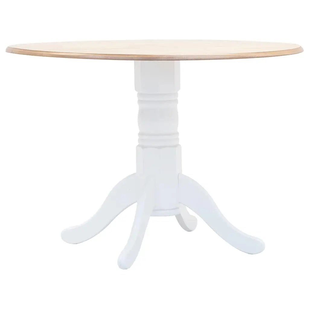 5 Piece Dining Set White Kitchen Table 4 Chairs Solid Rubber Wood Furniture