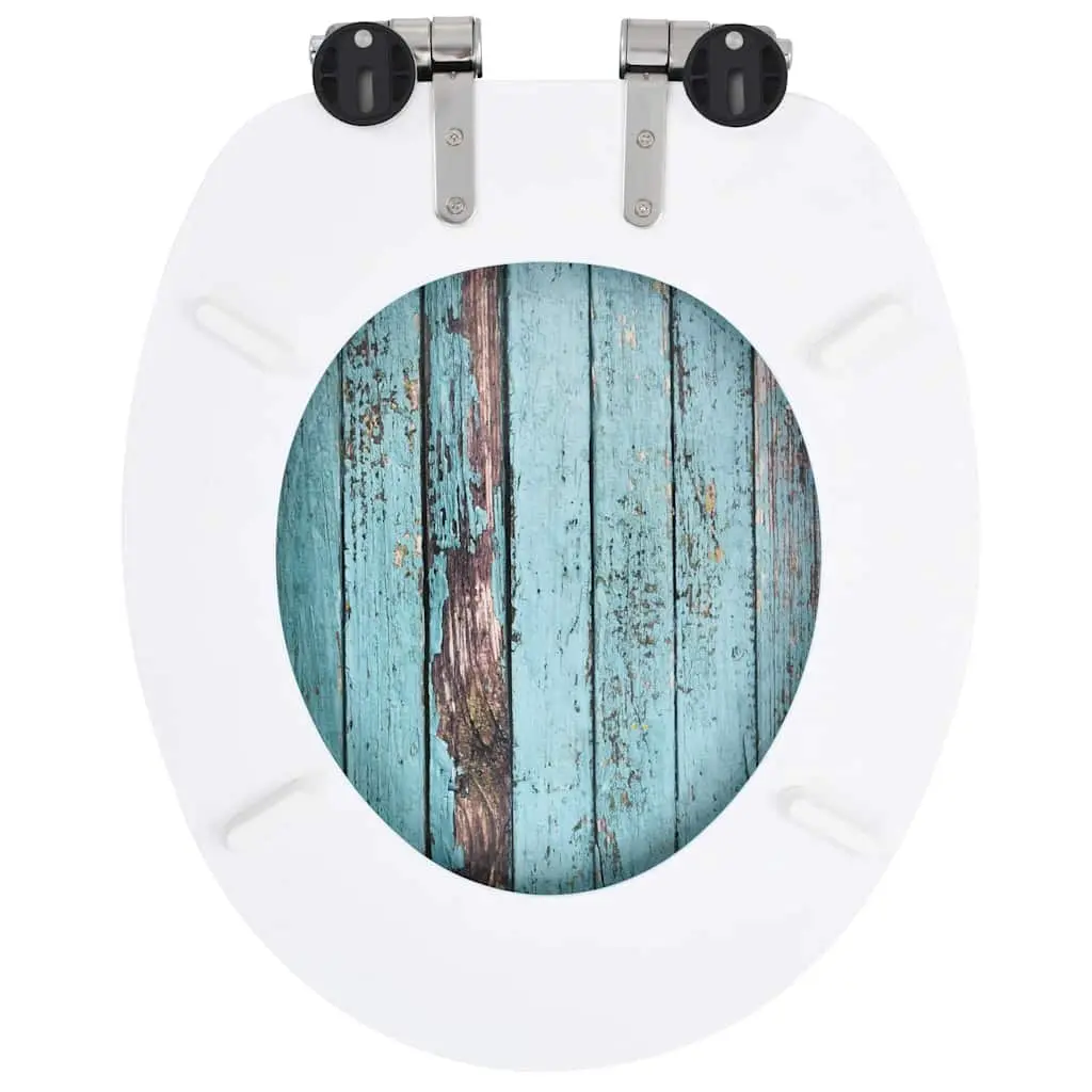 Toilet Seats 2pcs Soft Close Lids Old Wood Design Bathroom Accessory