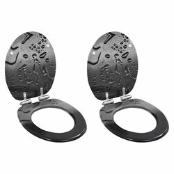 Specifications of Toilet Seats 2 Pack: Soft Close, Grey Design