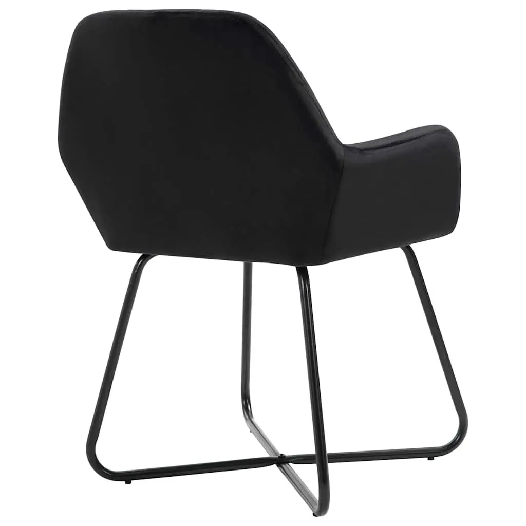 Dining Chairs Set of 4 Black Velvet Kitchen Room Seating with Armrests Backrest