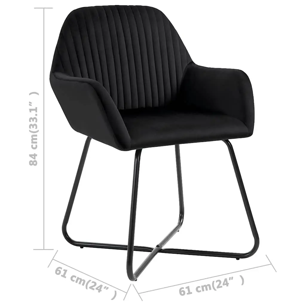 Dining Chairs Set of 6 Black Velvet Kitchen Living Room