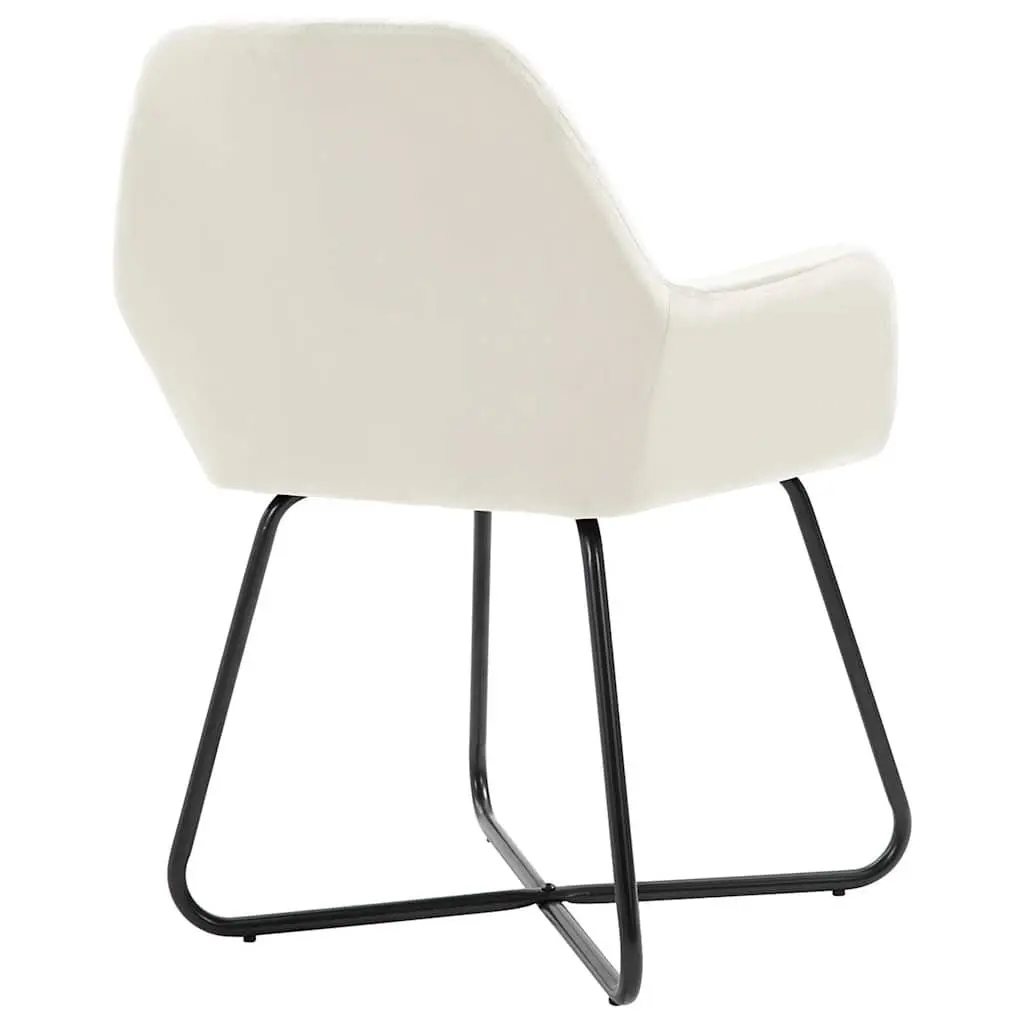 Dining Chairs Set of 4 Cream Velvet Kitchen Room Seating Furniture Armrest
