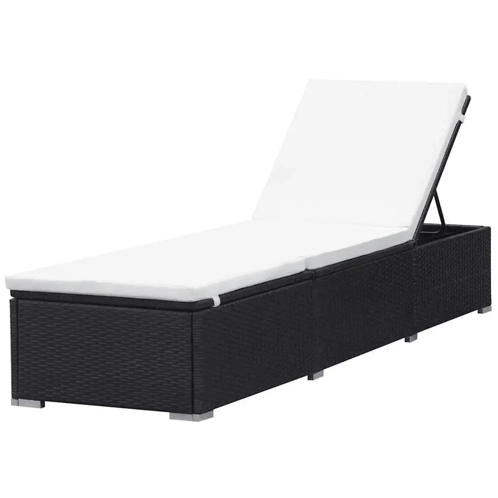 Sun Lounger Set Outdoor Garden Patio 2 Pieces Adjustable Reclining Chair with Cushions