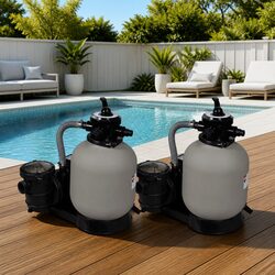 Sand Filter Pump Set 600W, 17000 L/h Flow Rate - 2 Pumps