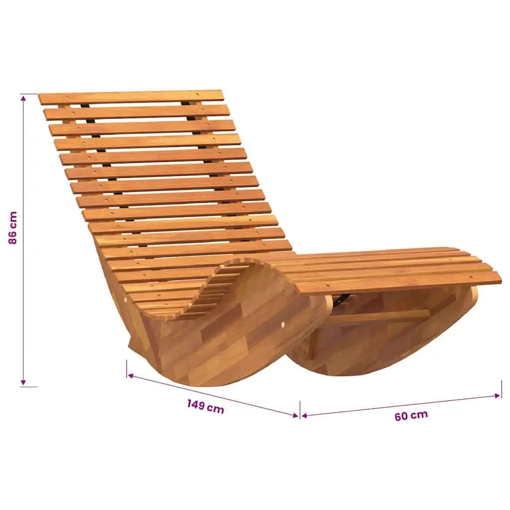 Rocking Sun Loungers Outdoor Seating 2 pcs Acacia Wood Brown