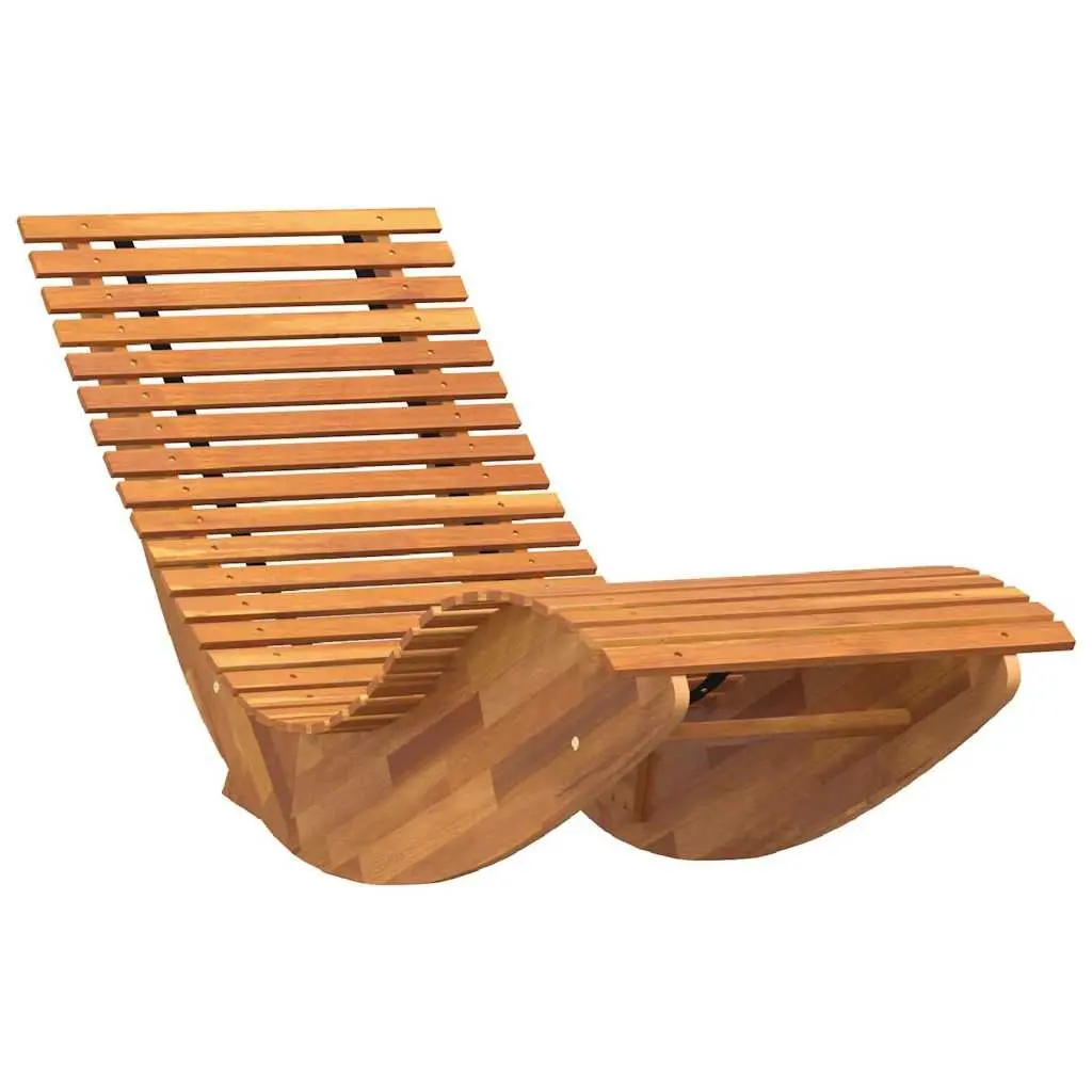 Rocking Sun Loungers Outdoor Seating 2 pcs Acacia Wood Brown