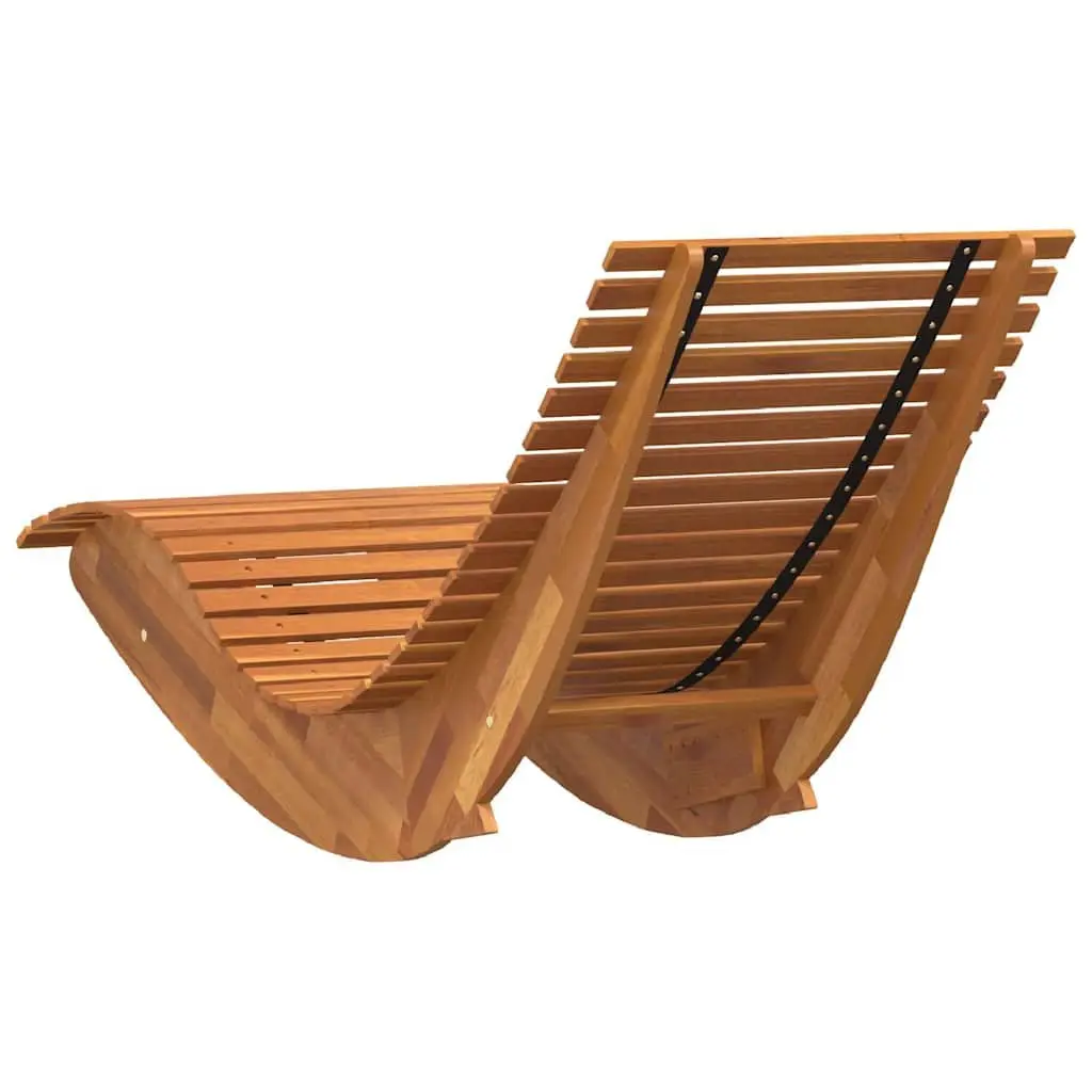 Rocking Sun Loungers Outdoor Seating 2 pcs Acacia Wood Brown