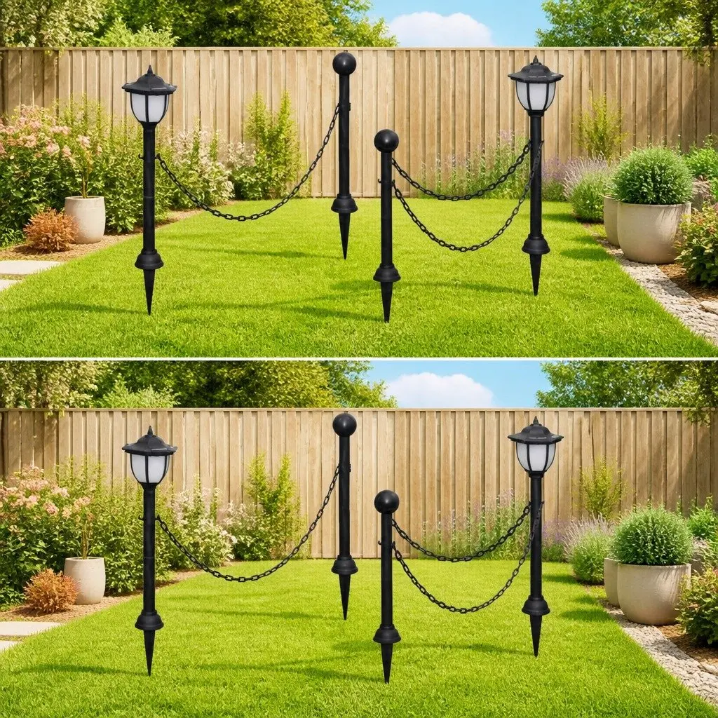 4 Solar Outdoor Lights in Black
