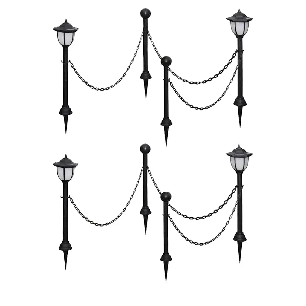 Solar Outdoor Lights for Garden Patio Yard Black 4 Piece