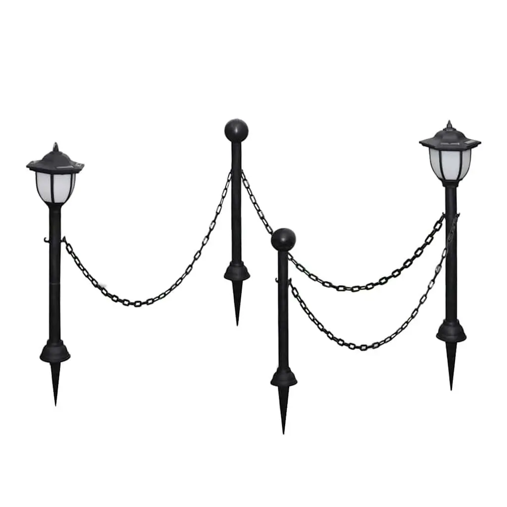 Solar Outdoor Lights for Garden Patio Yard Black 4 Piece
