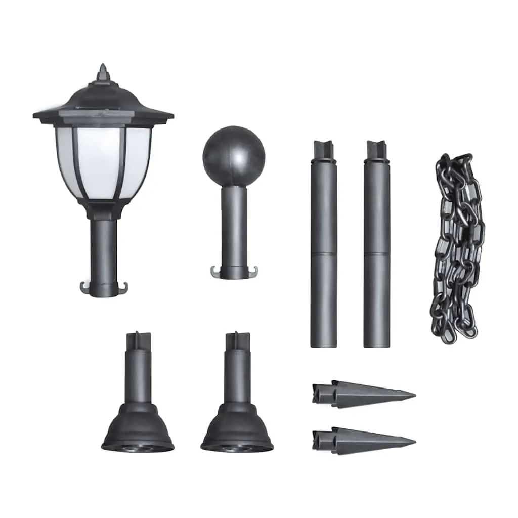Solar Outdoor Lights for Garden Patio Yard Black 4 Piece