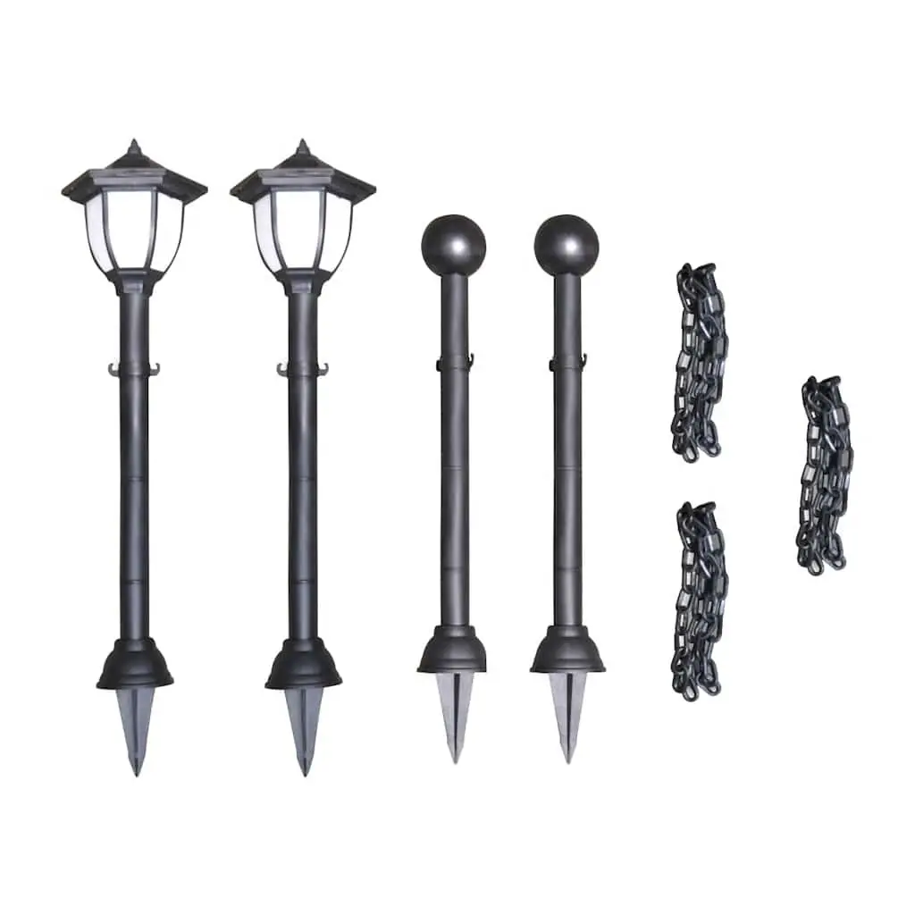 Solar Outdoor Lights for Garden Patio Yard Black 4 Piece