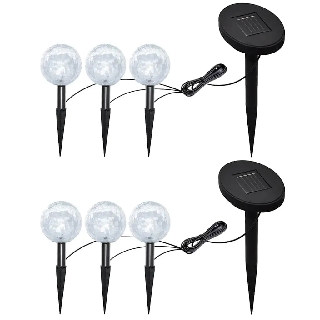 Solar Garden Lights 6 Pack LED Ball Outdoor Pathway Yard Patio Lighting Spike