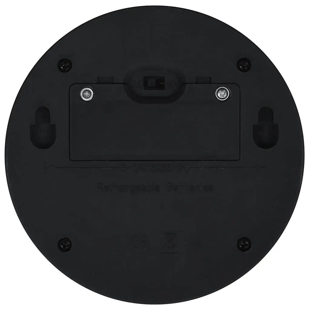 Solar Wall Lamps Outdoor Lighting 24 Piece Black Round Garden Fence Mount