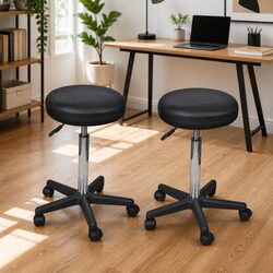 Office Stools - 2 pcs Black Adjustable Height - 35.5 x 84 cm
