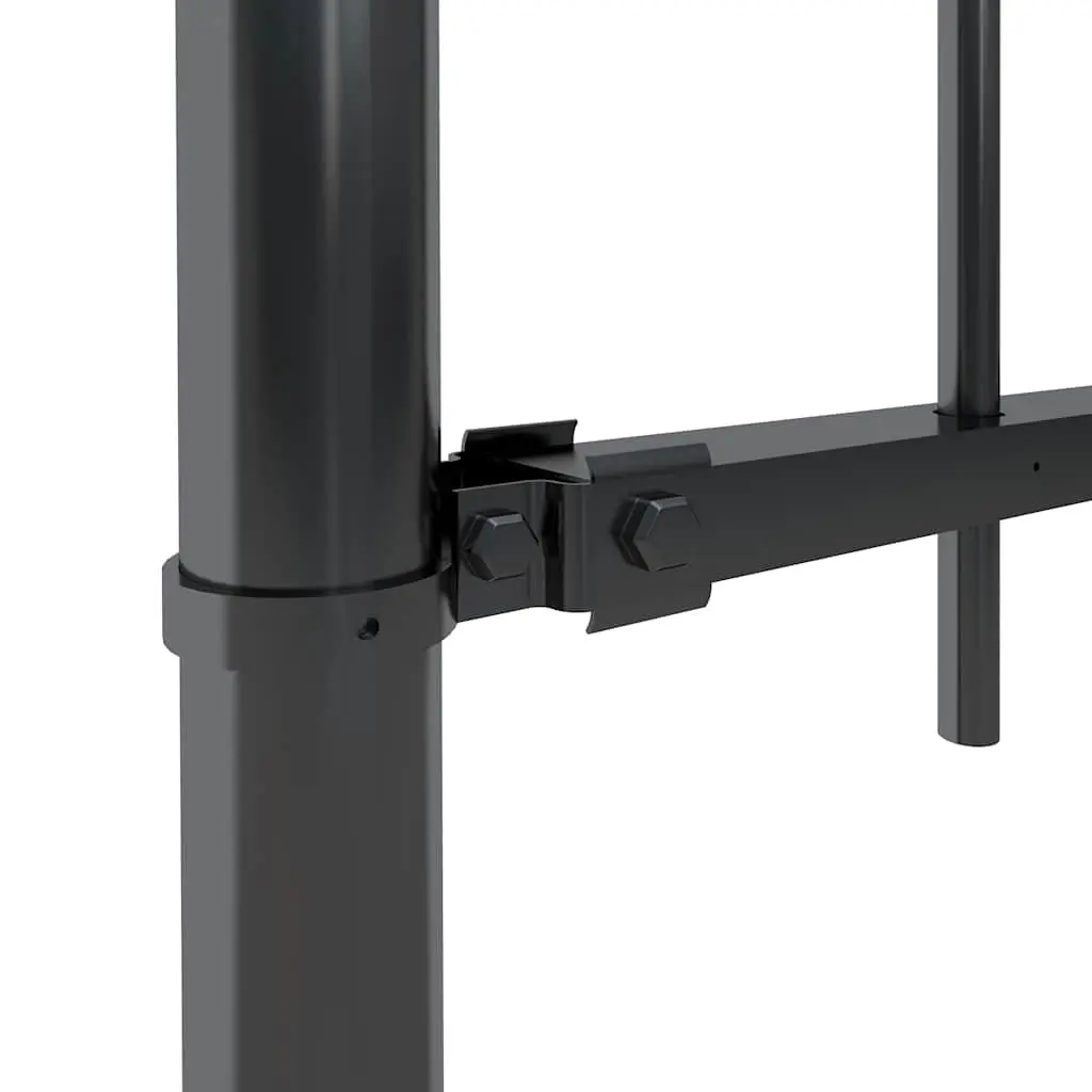 Garden Fence Panel Steel Spear Top Outdoor Decorative Barrier 359x150cm Black