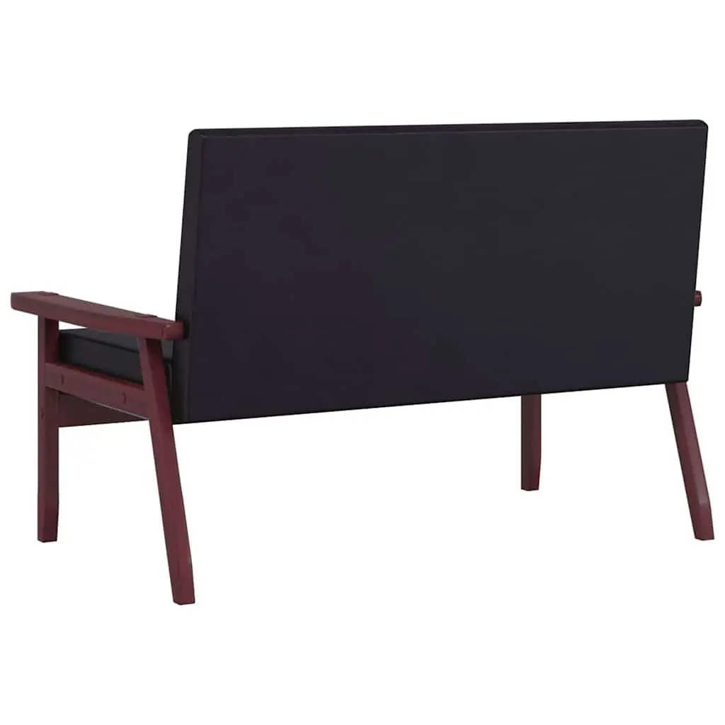 2 Piece Sofa Set Living Room Black 2-Seater Armchair Couch