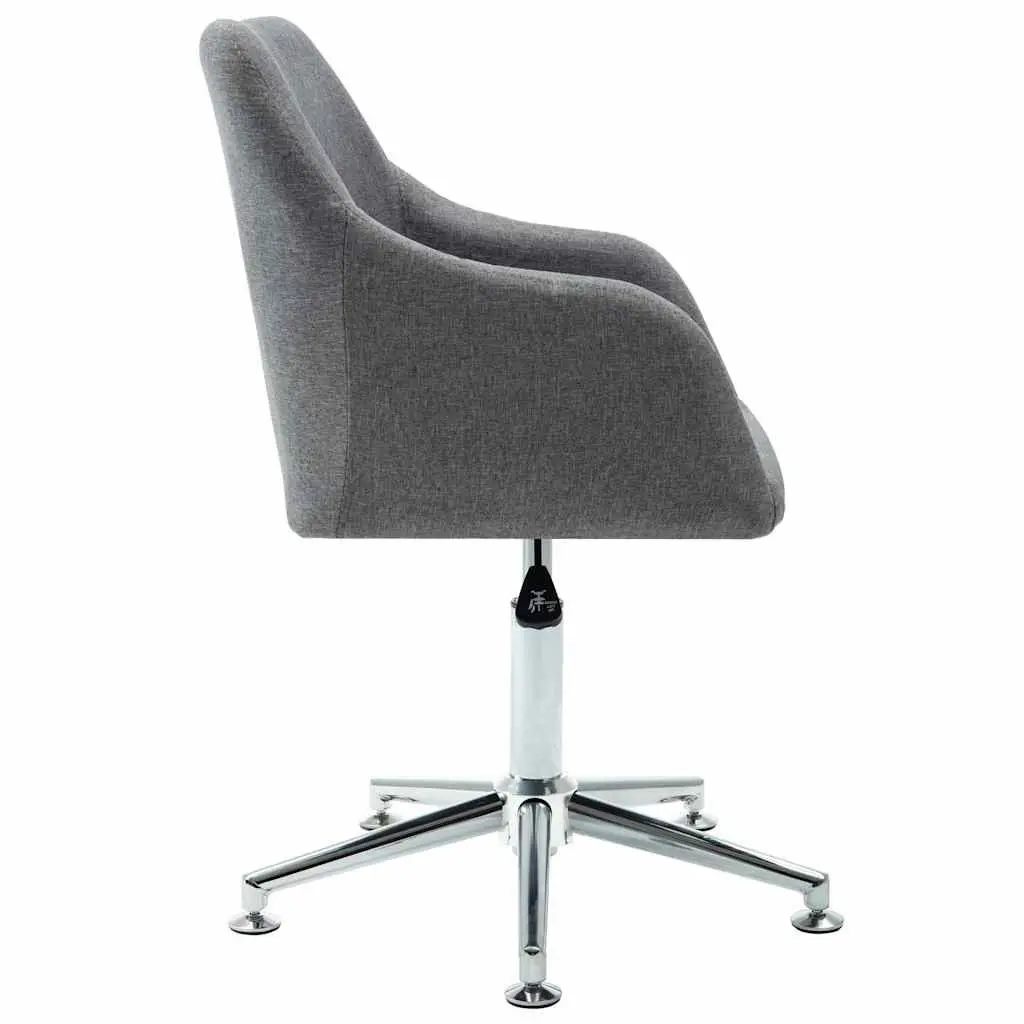 Swivel Office Chair Grey Fabric Ergonomic Design Height Adjustable Gas Lift